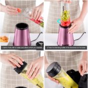 Amazon: Personal Blender with 2 18-oz Sports Bottles and Travel Lid, Rose...