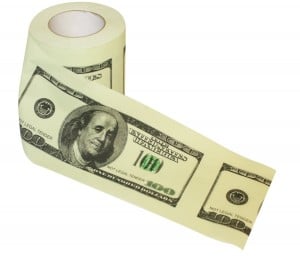 Thumbs Up! 100 Dollar Bill Toilet Roll