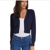Amazon: Button Down Knit Cropped Cardigans, 3 Colors $11.19 After Code...