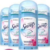 Amazon: Pack of 6 Secret Invisible Solid, Powder Fresh Scent $11.98 (Reg....