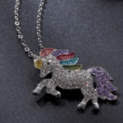 🦄 Pretty: Rhinestone Unicorn Necklace $1.99 (Reg. $6.99+) + Free Shipping