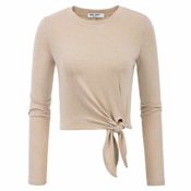 Amazon: Front Knot Long Sleeved Top $12.25 After Code (Reg. $34.99) + Free...