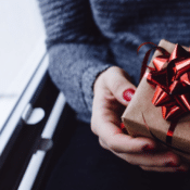 Person holding a present