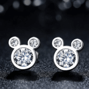 These Mouse Ear CZ Sterling Silver Earrings are the Perfect Gift from $8.18