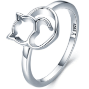 Adorable Sterling Silver Cat Ring is a Fab Gift Idea for only $6.99!