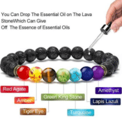 Amazon: M MOOHAM Chakra 8mm Natural Lava Rock Stones Beads Bracelets $5.97...