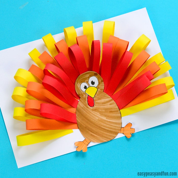 Turkey made from paper strips