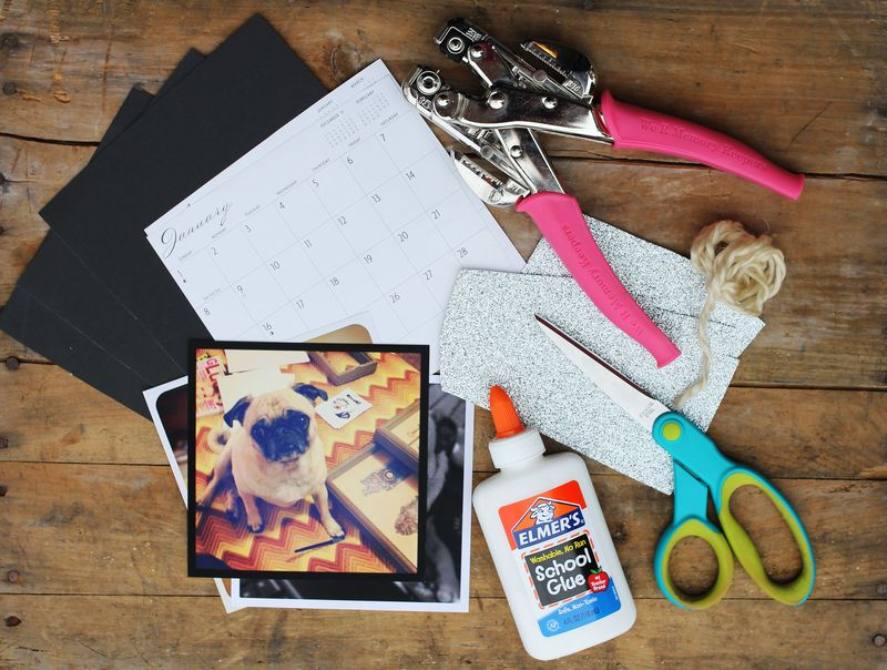 DIY instagram calendar supplies