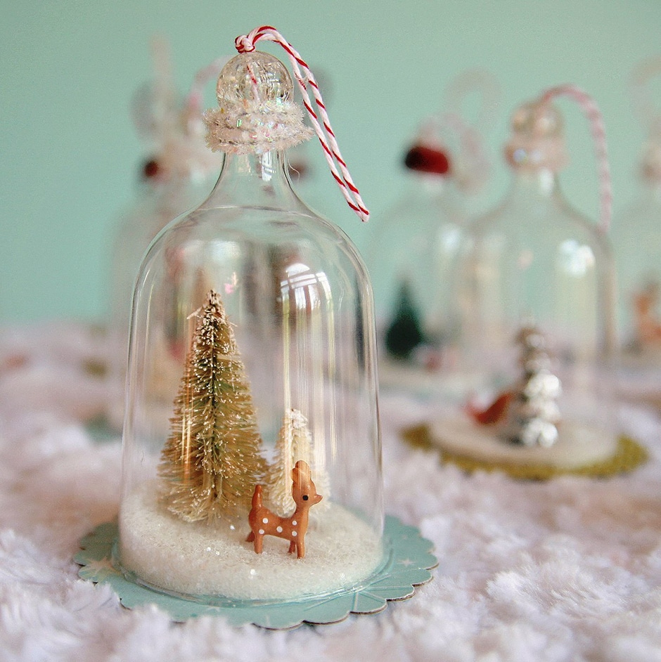 Reindeer bell jar ornament