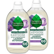 TWO 2-Pack 66-Load Bottles Seventh Generation Ultra Concentrated EasyDose...