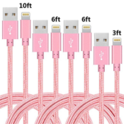 Amazon: 4-Pack iPhone Braided Nylon Fast Charger Cable $8.49 After Code...