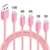 Amazon: 5-Pack iPhone Braided Nylon Fast Charger Cable $9.99 After Code...