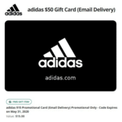 Newegg: $50 Adidas eGift Card + $15 Bonus Card only $50!
