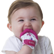 Amazon: Nuby Pink Soothing Teething Mitten with Hygienic Travel Bag $6.69...