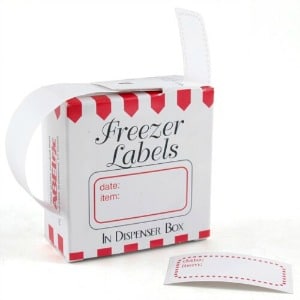 White and Red 1 x 2 Inch Freezer Labels, Set of 100