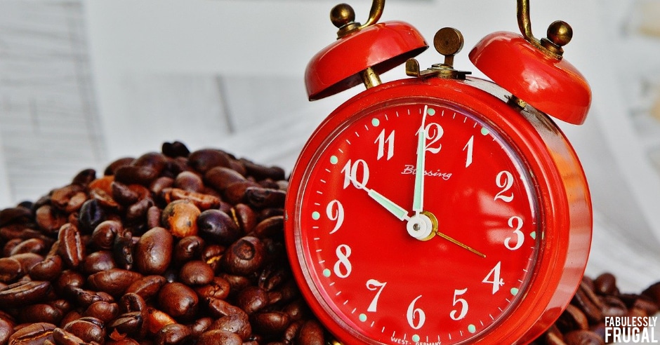 Clock surrounded by beans