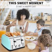 Amazon: 4 Slice Stainless Steel Toaster With Extra Wide Slots, 1500W $32.99...
