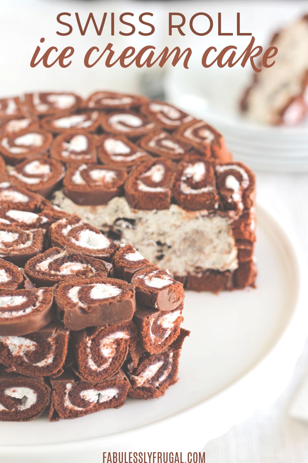 Frozen Swiss Roll Ice Cream Cake Recipe Fabulessly Frugal