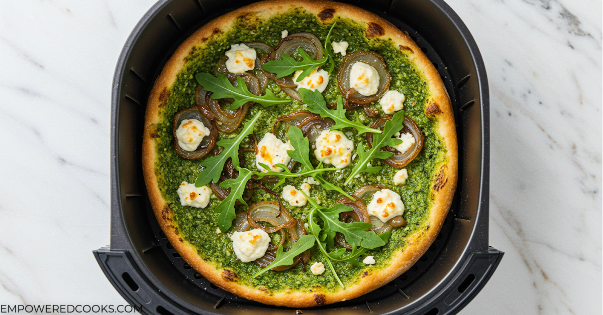 Pesto Pizza in the air fryer