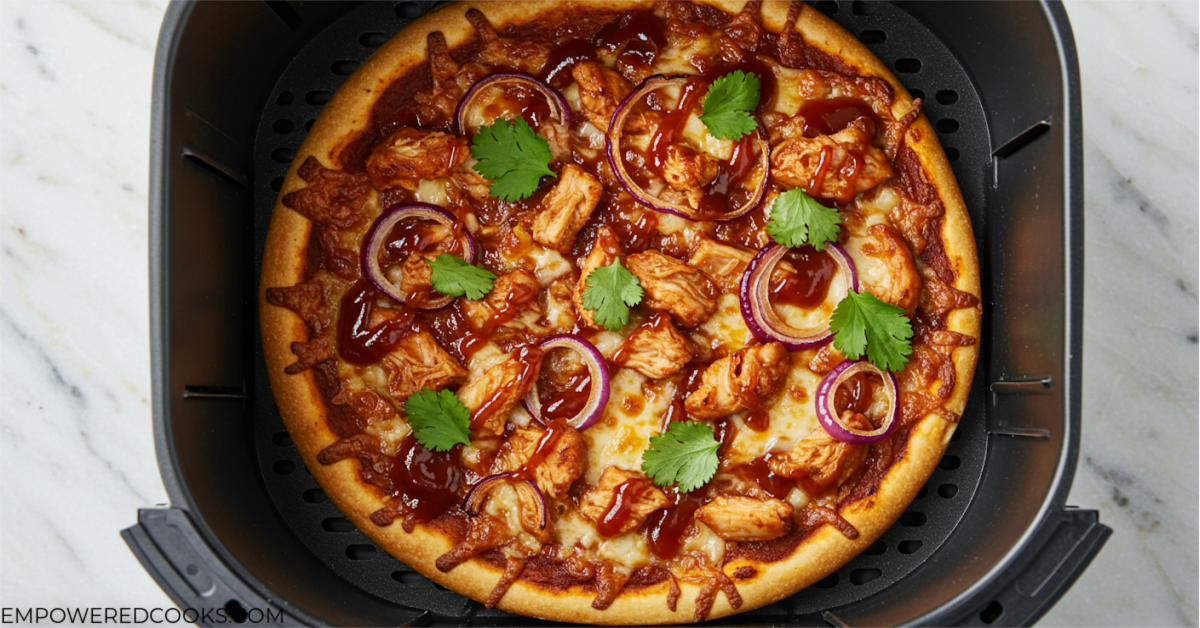 BBQ chicken pizza in the air fryer