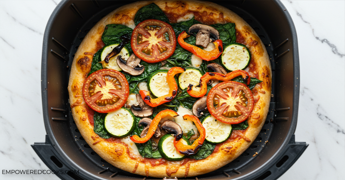 Veggie pizza in the air fryer