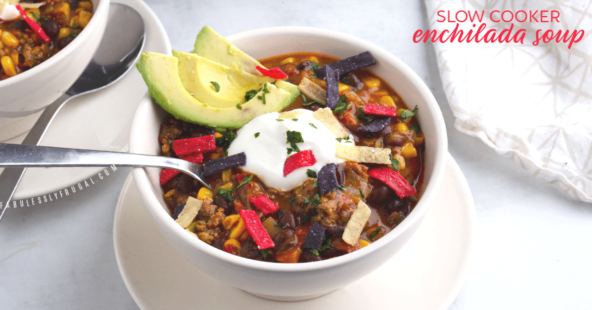 Crockpot Beef Enchilada Soup Recipe (Freezer Meal) Fabulessly Frugal