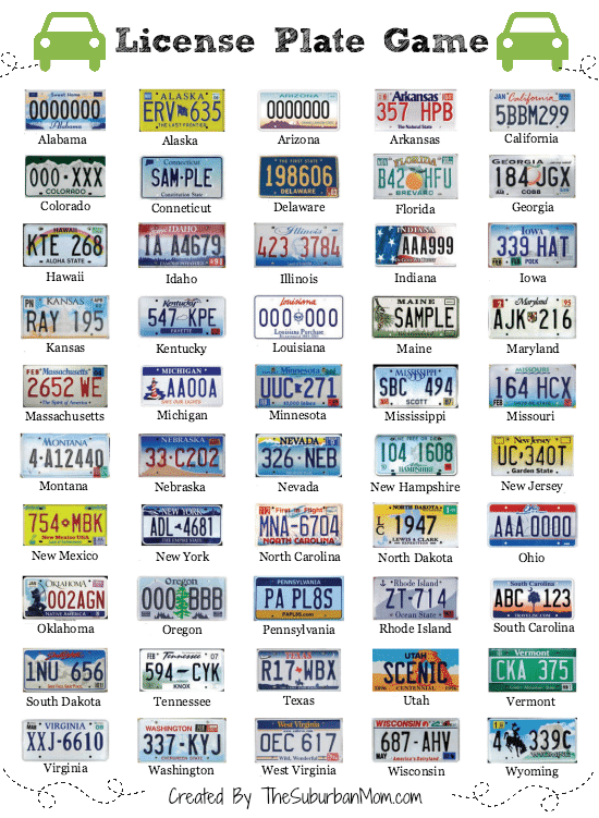 License plates for all the states