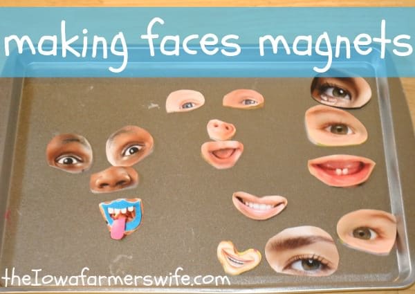 Face magnets on baking sheet