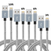 Amazon: 4-Pack iPhone Braided Nylon Fast Charger Cable $7.49 After Code...
