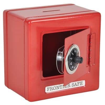 Metal Safe with Inserting Coins Hole RED