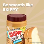 Amazon: 8 Pack Skippy Natural Creamy Peanut Butter Spread, 15 Oz as low...