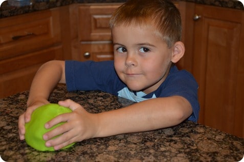 Kid playing with the best homemade playdough