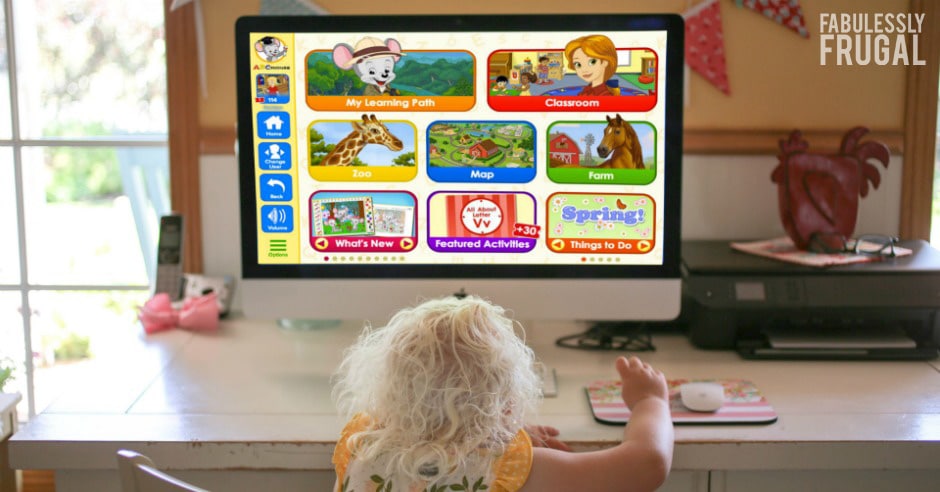 Child on the computer on the ABCMouse website