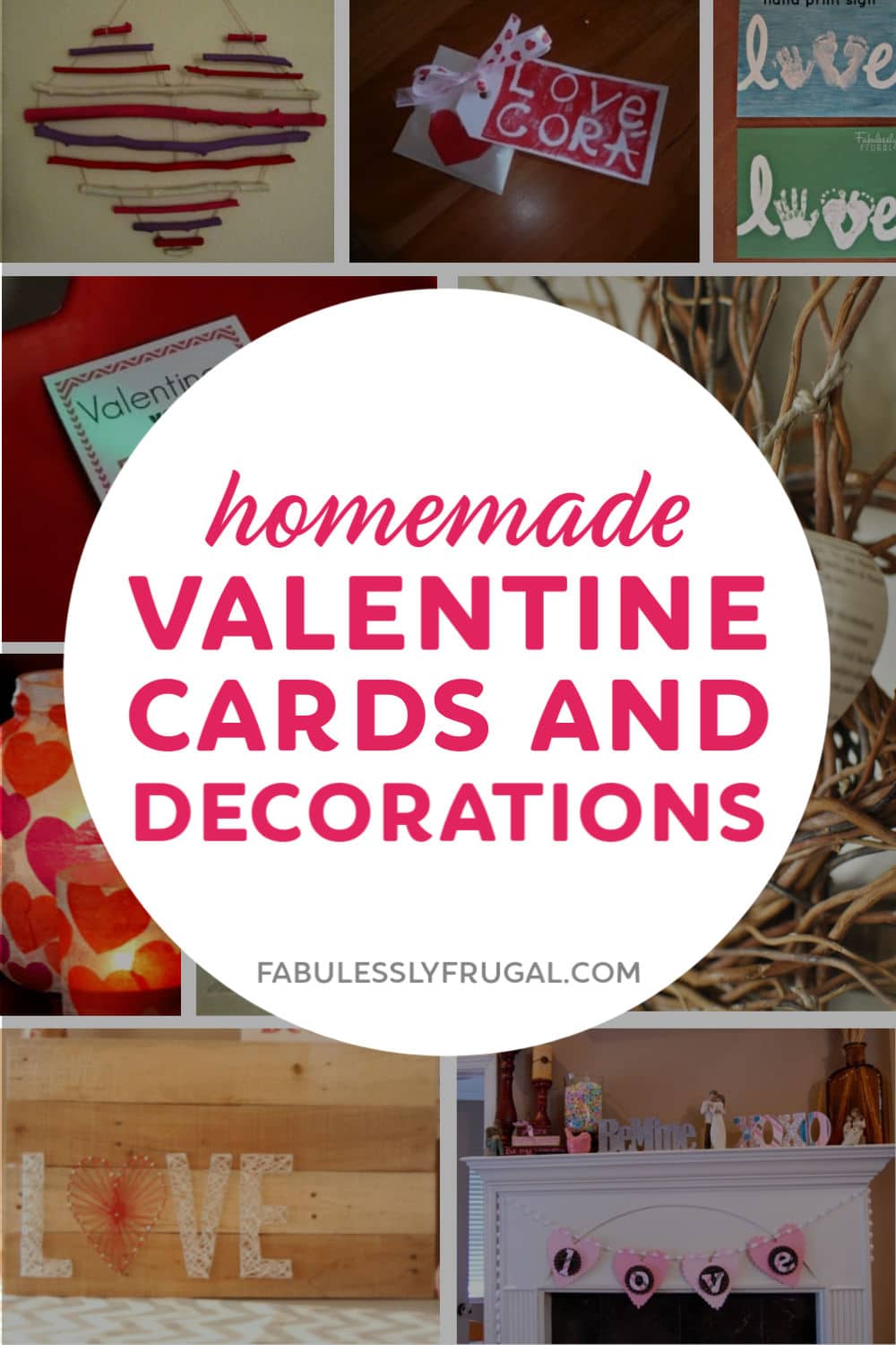 Homemade valentine cards and decorations