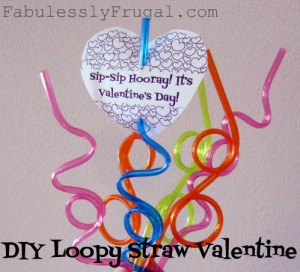 Valentine Crazy Straw Tags - Heart Cards to Celebrate Valentine's Day