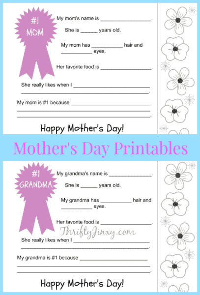 Mothers Day printable activity sheet