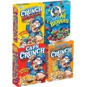 Amazon: 4 Boxes Quaker Cap'n Crunch Breakfast Cereal Variety as low as...
