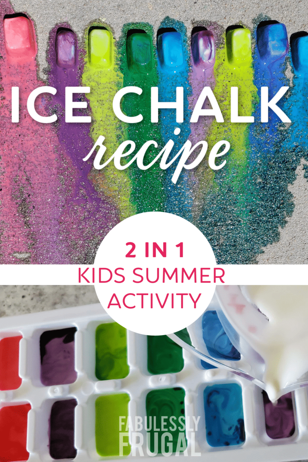 Summer ice chalk activity - two activities in one!