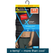 Hanes: 6-Pack Men's X-Temp Boxer Briefs $10.38 (Reg. $20.99) + Free Shipping