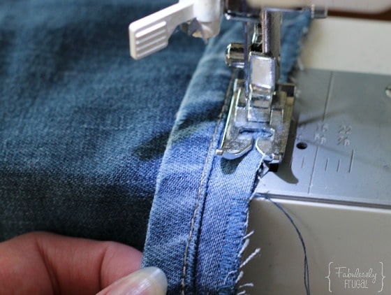 Use a zigzag stitch to keep cut edges from fraying