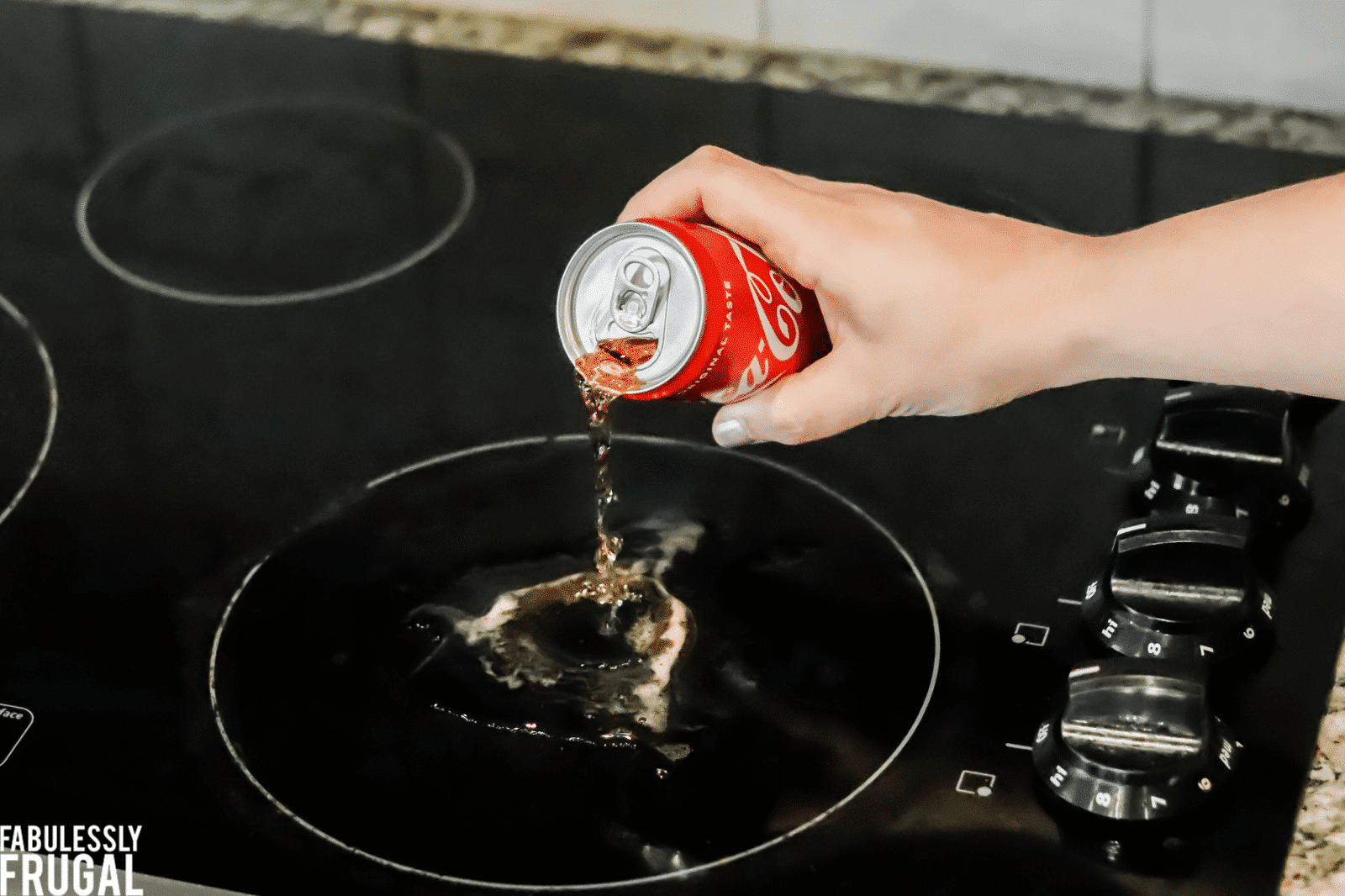 Coca-cola glass stovetop stain remover