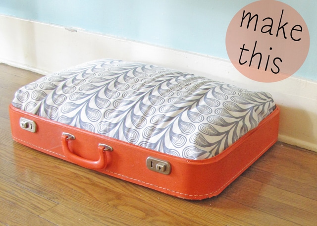 DIY suitcase dog bed