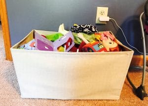 Tidy up basket for kids room organization ideas