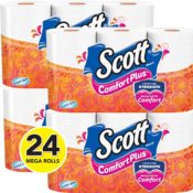 {{GONE}} Scott ComfortPlus Toilet Paper, 24 Rolls Total $15.99 (Reg. $26.99)...