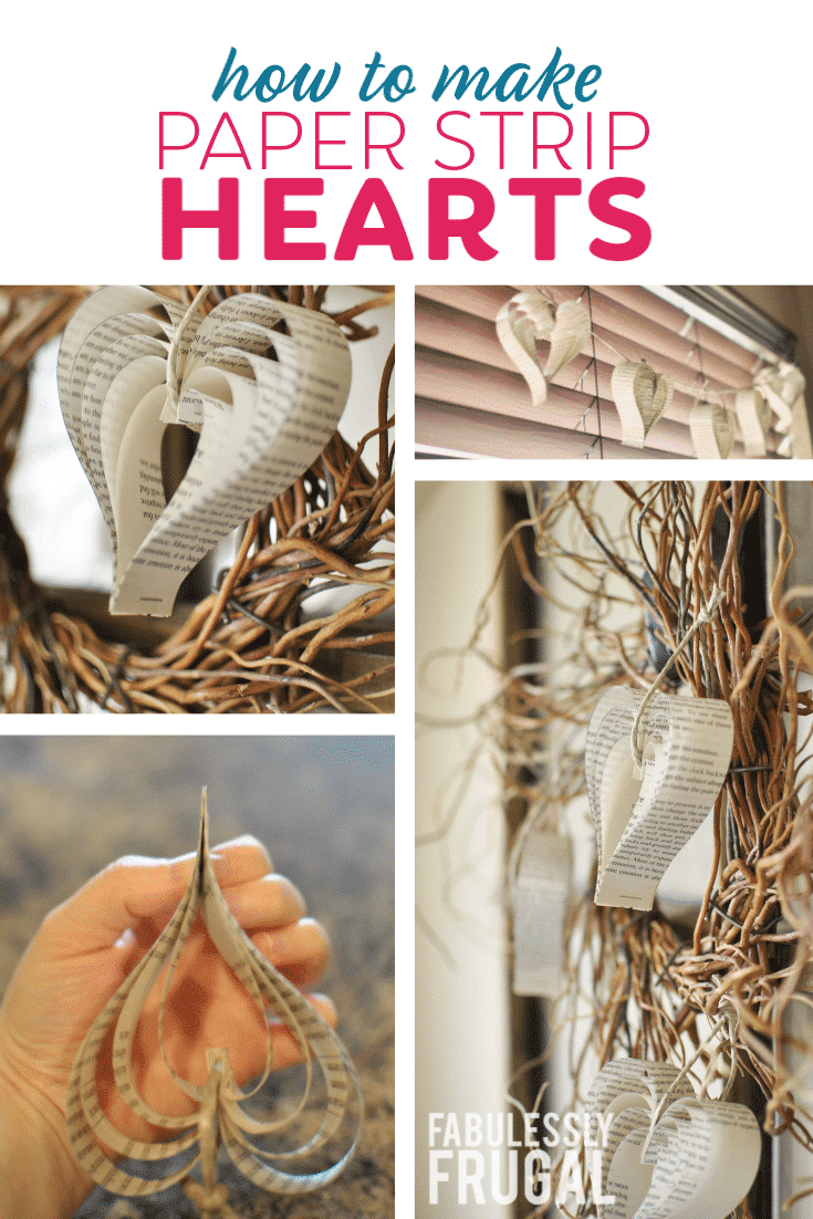 Heart shape paper craft idea using paper from a book