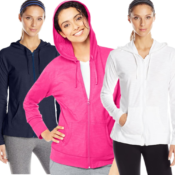Amazon: Hanes Women’s Jersey Full Zip Hoodies - Various Colors as low...