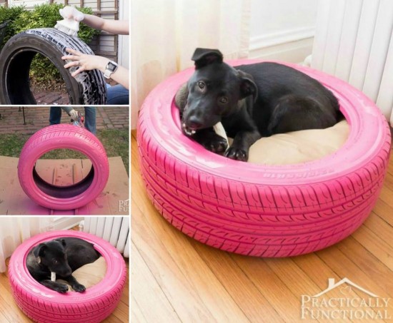 How to make a diy pet bed out of a tire