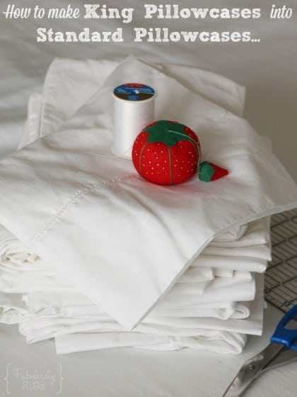 How to make King pillowcases into standard ones. Only takes a few minutes!