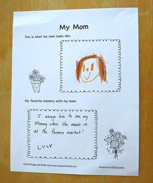 Simple and cute mother's day card printable