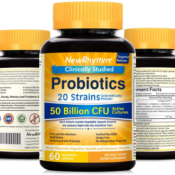 Amazon: NewRhythm Probiotics 50 Billion CFU 20 Strains, 60 Veggie Capsules...